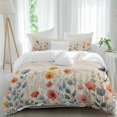thumbnail image 2 of Spring Floral Bedding 3 Piece Duvet Cover Set Twin Size, Watercolor Elegant Summer Botanical Rustic Soft Microfiber Comforter Cover with Zipper Closure & Pillowcases, FadeResistant Quilt Cover, 2 of 9