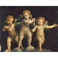 thumbnail image 3 of Luini, Bernandino 14x12 Black Modern Framed Museum Art Print Titled - Three Cherubs, 3 of 5