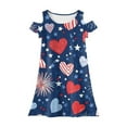 thumbnail image 5 of XADYUY Independence Day Dress for Girls Love Heart Firework Graphic 4th Of July Dresses Casual A-Line Short Sleeve Toddler Skater Cute Loose Patriotic Sundresses for 4-14t Kids,5-6 Years Royal Blue, 5 of 6