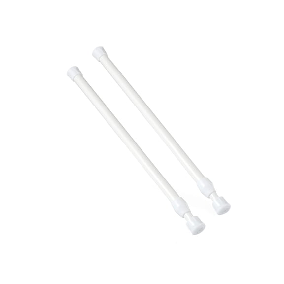 2 Pcs Spring Tension Curtain Rods Adjustable Loaded Curtain Rods Steel Expandable Shower Rod Closet Rod Window Rods for Bathroom Kitchen Cupboard Bars, 0.51 Inch Diameter (White, 28-47 In)