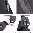 thumbnail image 3 of Mochila bandolera delgada e impermeable para viajes, senderismo, antiladrones, bandolera en el pecho, bolsa de bolsillo personal (negra para usuarios diestros), 3 of 7