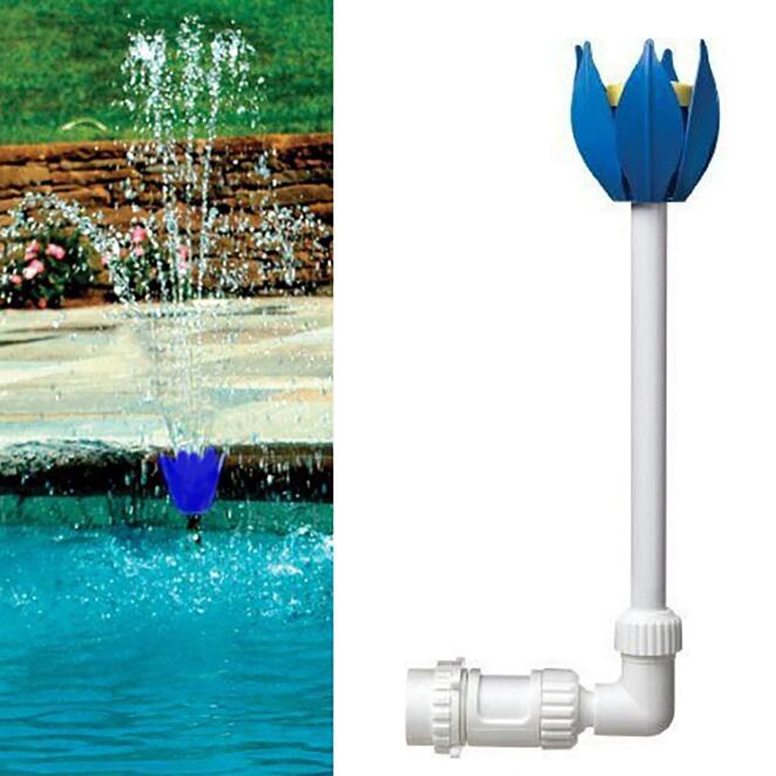 (Clearance) pdqouc Pool Fountain for Above and In-Ground Pools, Adjustable Spray Waterfall Sprinkler Cooler for Pool, Swimming Pool Spa Water Fountain, High-Pressure Pool Spray Fountain