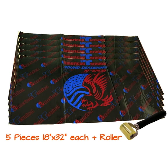 American Terminal AT-BPK20-5 5 Sheets 18" x 32" Sound Deadening Noise Insulation Vibration Dampening Material Bulk Kit   Roller