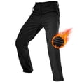 thumbnail image 1 of Pantalones FREE SOLDIER para hombre con forro polar para senderismo al aire libre, negros, 1 of 8