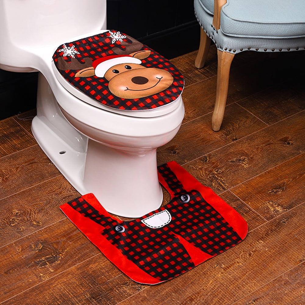 Redcolurful Two Pieces Cartoon Toilet Seat Covers Santa Claus Snowman  Pattern For Bathroom Decorations | Walmart Canada
