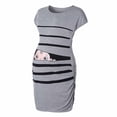 thumbnail image 5 of Vêtements de Grossesse Offres de l'Action de Grâce Liquidation Été Vêtements de Maternité pour Femmes Col Rond Manches Courtes Volants Pli Hauts de Grossesse, 5 of 5