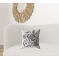thumbnail image 3 of 18â€ Gray White Wildflower Zippered Suede Throw Pillow, 3 of 3