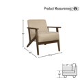 thumbnail image 4 of OakvillePark Doran Velvet Fabric Upholstered Accent Chair, Light Brown, 4 of 5