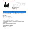thumbnail image 2 of Inverter Cooler Water Pump - Compatible with 2009 - 2010, 2012 Ford Escape 2.5L 4-Cylinder FULL HYBRID EV-GAS FHEV, 2 of 2
