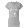 thumbnail image 2 of Wild Bobby, Can't Work Today My Arm Is In A Cast, Fishing, Women Standard V-Neck Tee, Heather Grey, Small, 2 of 5