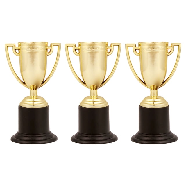 Miangastore 3 Pcs Trophée Doré en Plastique Récompense de Sport pour Étudiants Récompense pour Compétitions (Or)
