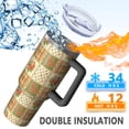 thumbnail image 5 of 40oz Pioneer Flower Floral Print Pattern Insulated Tumbler with Handle, BPA-Free Leak Proof Lid and Straws, Double Wall Vacuum, Hot 12h/Cold 34h, 5 of 6