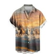 thumbnail image 4 of Mens Casual Manga Corta Botón Abajo Camisas Turndown Cuello Blusa de Impresión, Poliéster Ligero Top de la Moda para el Verano Al Aire Libre Y el Uso Diario, 4 of 6