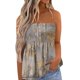 thumbnail image 1 of Gibobby Camiseta de tirantes sin mangas con estampado floral para mujer, cintura elástica plisada, sin espalda(Gris,XG), 1 of 4