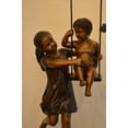 thumbnail image 3 of Nifao Lady With Flowers on Tombstone Bronze Statue – Outdoor Garden Decor Sculpture, 62"L x 32"W x 24"H, 3 of 11