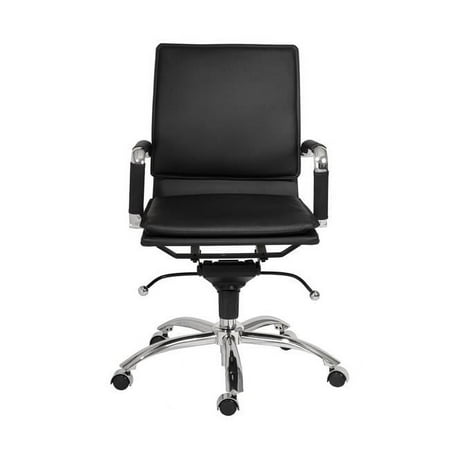 UPC: 4512839461229 | HomeRoots Black Low Back Office Chair with Chromed Steel Base  25.99 x 26.78 x 38.39 in.