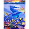 Cuadro de taladro redondo completo del mundo submarino con pintura de diamantes DIY decoraciones para el hogar Likrtyny Arte deco