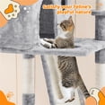 thumbnail image 5 of Yaheetech 76.4" Cat Tree Tower with 3 Condos and 2 Baskets, Light Gray, 5 of 7