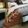 4 Tiers Extra Wide Deep Dog Steps, Pet StairsHigh Density Foam Dog