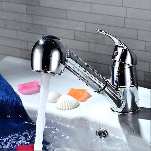 Kitchen Mixer Tap With Pull-out Spray Kitchen Faucet Rotatable 360 Hot And Cold Water Ceramic Coil One Shower, No Tap