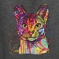 thumbnail image 5 of Wild Bobby Dean Russo Colorful Cat Abyssinian Cat Lover Men Long Sleeve Shirt, Heather Black, Small, 5 of 5