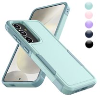 For Galaxy S24 Case, 2 in 1 Heavy Duty Armor Shockproof Cases,Hisdou Hybrid Dual Layer Rubber Drop Protection Grip Plastic Bumper Sturdy Phone Cover for Samsung Galaxy S24 6.2"-Green