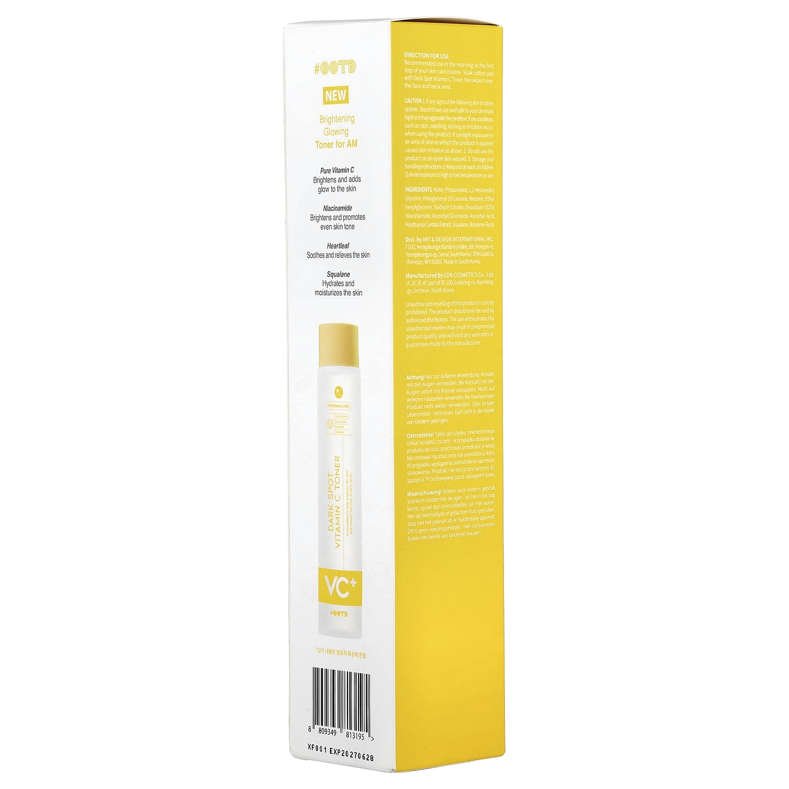 OOTD Beauty Vitamin C Brightening Face Toner for Even Skin Tone, 8.45 fl oz