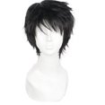 thumbnail image 1 of OYSRONG Corto 11.81 '' Negro Hombres Rizado Mullido Rizado Cosplay Peluca de fibra resistente al calor, 1 of 5
