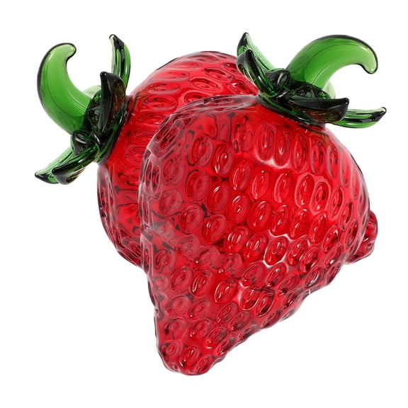 FUEENIRVA Strawberry Decor Centerpieces Crystal Strawberry Figurine Red 2Pcs Tabletop Ornament