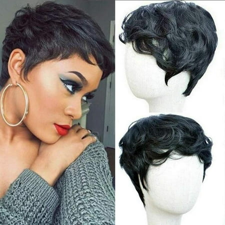 Short Natural synthetic Hair Wigs Synthetic Short Black Pixie Cut Wig Heat  Resistant Fiber Hair for Black Women | Walmart Canada