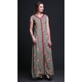 thumbnail image 3 of Bimba Robe Longue Florale pour Femme, Fête, Col en V, Fente avant, Sans Manches, Maxi, Très Petit, 3 of 5