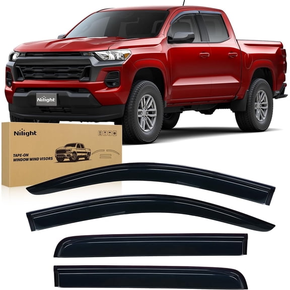 Nilight Window Visors for Chevrolet Colorado/GMC Canyon 2023 2024, Out-Channel Window Wind Deflectors Rain Guards -4PCS