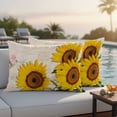 thumbnail image 3 of 2 Pack Outdoor Waterproof Throw Pillow Covers,Summer Farm Sunflower Decorative Rectangle Pillow Case Patio Pillowcases for Chair Couch Sofa 20x12in, 3 of 9