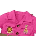thumbnail image 5 of IBTOM CASTLE Toddler Baby Boys Girls Lion Giraffe Birthday Outfit One Piece Romper Jumpsuit with Belt and Hat Jungle Safari Cake Smash Clothes 12-18 Months Hot Pink, 5 of 8
