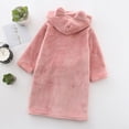 thumbnail image 3 of Children's Plush Coral Fleece Bathrobe,Cozy Hooded Robe with Belt,Cute Print,for Kids Toddlers 2-12 Years,Warm After-Bath Loungewear Toddler Pajamas Gibobby,Pink,Size 3-4T, 3 of 7