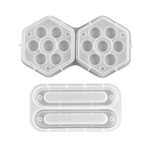 MRLESS 2Pcs Dice Storage Box Resin Mold Silicone Dice Box Molds with Lid Epoxy Resin Molds for DIY Dice Storage Case Making Hexagon Dice Box Resin Casting Molds
