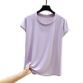 thumbnail image 5 of uublik Comfy Pajamas for Women Set 2 Piece Lounge Set Casual Short Sleeve Tops and Wide Leg Pants Loungewear Matching Sleepwear Purple, 5 of 8