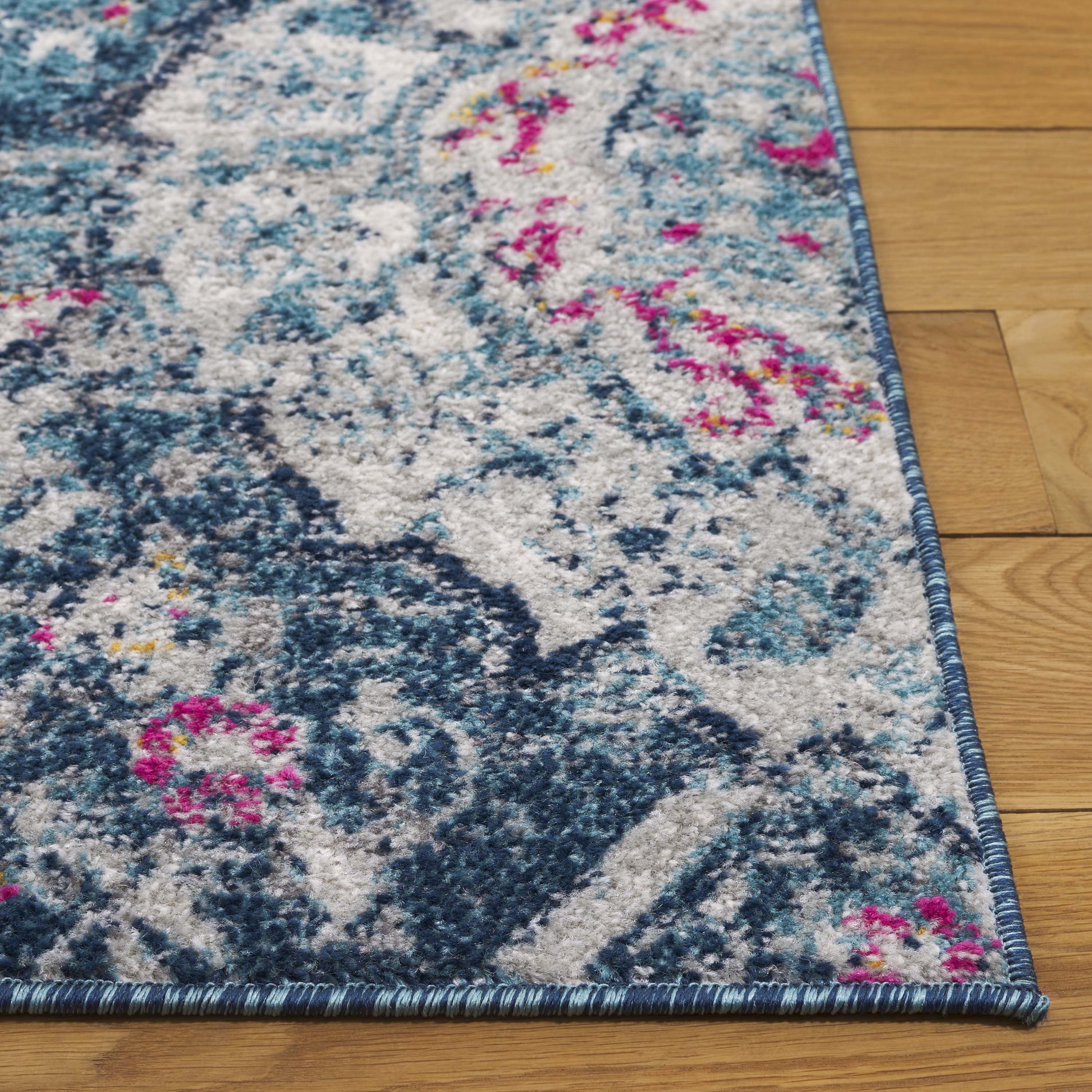Safavieh Madison Hope Floral Area Rug, Blue/Gray, 3' x 3' Square