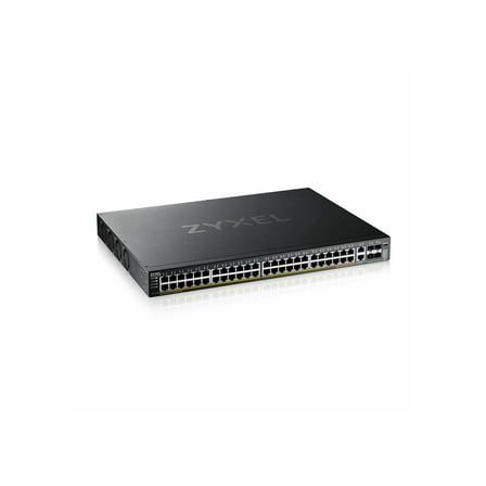 ZYXEL XGS222054HP - 50 Ports - 10 Gigabit Ethernet - 100/1000Base-T, 10GBase-X, 10GBase-T - Black - Layer 3 Switch