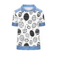 thumbnail image 4 of AGWOLF Easter Eggs Hunt Shirts for Women Lapel Waffle Knit Tunic Tops Short Sleeve Graphic Tees Religious Blouses Black L, 4 of 6