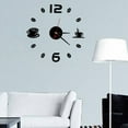 thumbnail image 3 of Modern Large DIY Wall Clock 3D Black Number Sticker Home Office Decor Watch Hot, 3 of 9