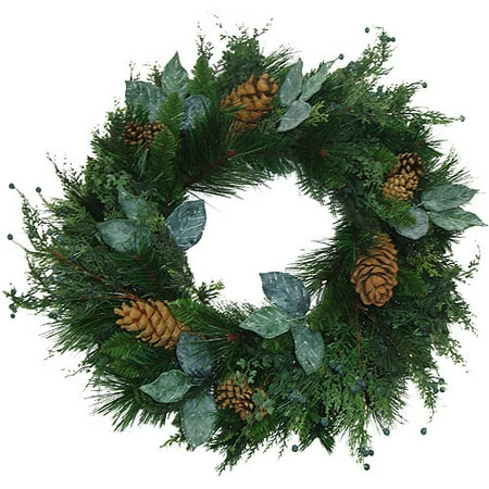 24" Cedar, Holly and Berry Wreath