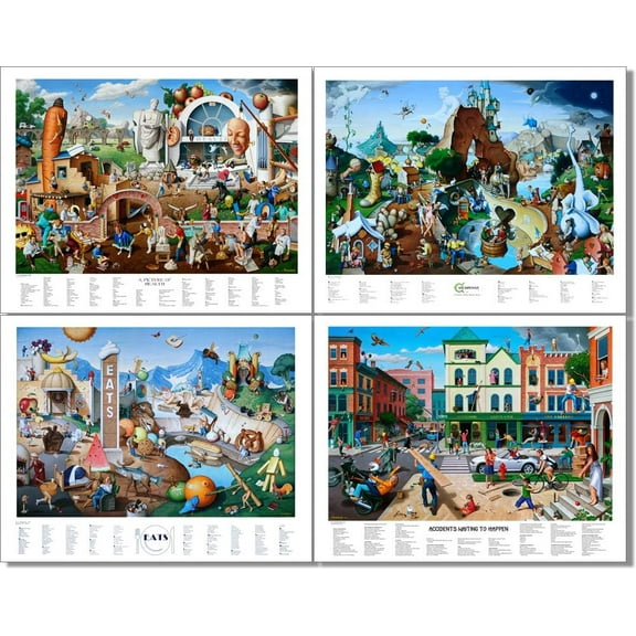 T. E. Breitenbach Search & Find Poster Collection from the Artist Who Brought You Proverbidioms