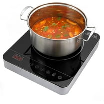 Weceleh Single Electric Cooktop 1800W, Portable Induction Cooktop, Hot Plate, 1 Burner Countertop Burner Cooker, 9 Power Levels, Timer, Auto-Shut-Off, Touch Panel, LED Display, Child Safety Lock