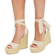 thumbnail image 2 of Dellytop Womens Platform Espadrille Wedges Open Toe High Heel Sandals, 2 of 5