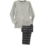 Hanes - Big Men's Long-Sleeve Crew Tee and Flannel Pajama Pants, Size 2XL