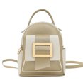 thumbnail image 1 of Fashion Mini Backpack Women PU Leather Patchwork Designer Shoulder Bag Portable Female Travel Backpack Gold, 1 of 6