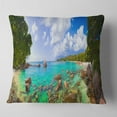 thumbnail image 2 of Designart Beach Anse Lazio at Seychelles - Landscape Photography Throw Pillow - 18x18, 2 of 5