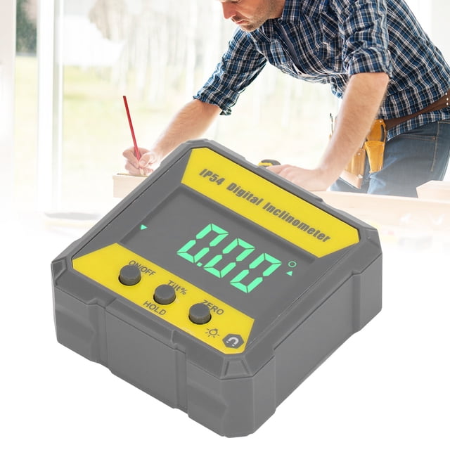 Medidor de Ángulo Digital, Pantalla Retroiluminada IP54 0.05 PROCESOS INCENDO PRECISO DIGITAL PRECISO CON BASE MAGNÉTICA para decoración de Interiores