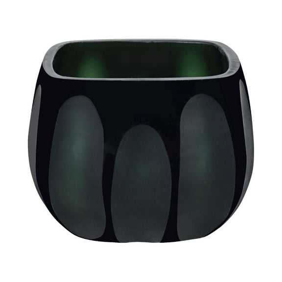 Aspen Creative 16008-1 Green Glass Votive Candle Holder 3-1/2" Length x 3-1/2" Width x 2-3/4" Height, 1 Pack